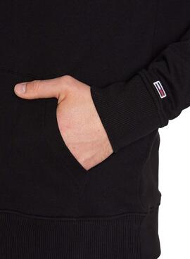 Sudadera Tommy Jeans Reg Entry negra para hombre  