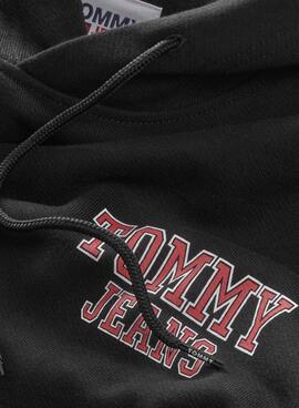 Sudadera Tommy Jeans Reg Entry negra para hombre  