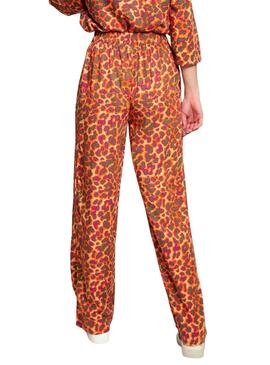 Pantalon Vila Viluni Animal Print Naranja
