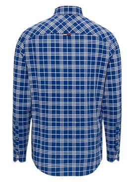Camisa  Tommy Jeans Small Check  azul  para hombre 