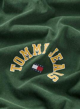 Camiseta Tommy Jeans Curved Verde para Hombre