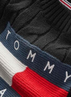 Jersey Tommy Jeans Center Flag Negro para Mujer