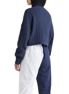 Jersey  Tommy Jeans Center Flag marino para mujer  