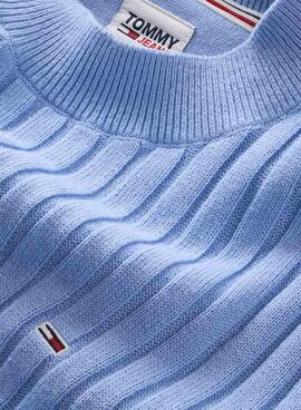 Jersey Tommy Jeans Boxy Perkins Azul para Mujer
