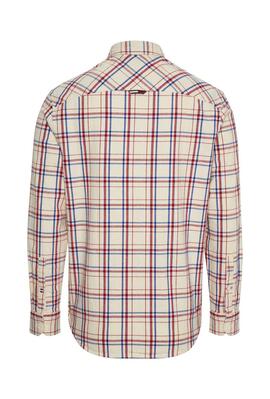 Camisa  Tommy Jeans Classic Check Pocket beige para hombre 