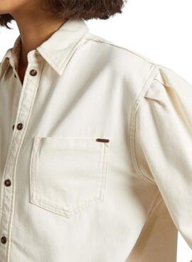  Camisa  Pepe Jeans Kiara beige para mujer 