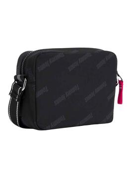 Bolso Tommy Jeans Bandolera Skater Logos Negro
