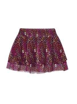 Falda Mayoral Tul plisado Estampado Granate Niña