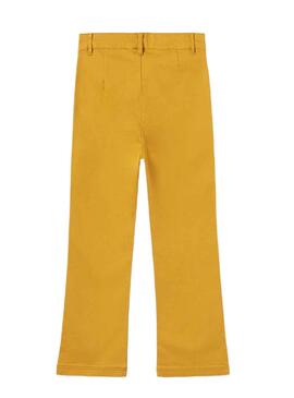 Pantalón Mayoral Tachuelas Bolsillos Amarillo Niña