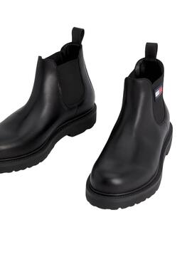 Botines Tommy Jeans Napa Leather Negro Hombre