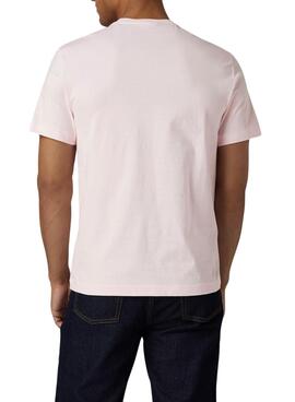 Camiseta Lacoste Ras Du Cou Rosa Para Hombre
