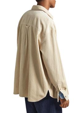 Camisa Pepe Jeans Pana Devon Beige Para Hombre