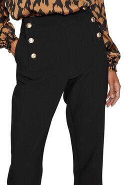 Pantalón Vila Viwinnie Wide Negro Para Mujer
