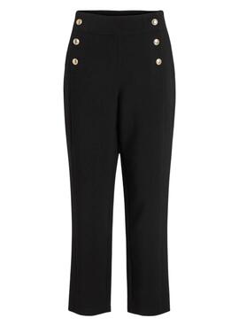 Pantalón Vila Viwinnie Wide Negro Para Mujer