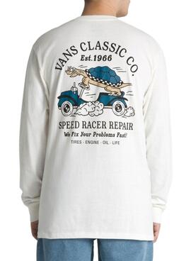 Camiseta Vans Turtle Racer Blanco Para Hombre 