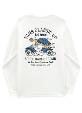 Camiseta Vans Turtle Racer Blanco Para Hombre 