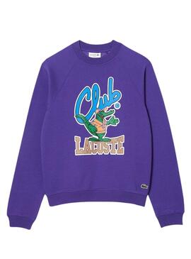 Sudadera Lacoste Club Morado Para Hombre Mujer