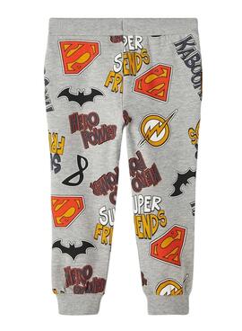 Pantalón Name It Solo Superfriend Gris Niño
