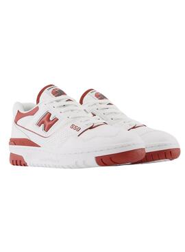 Zapatillas New Balance 550 blanco y rojo para mujer