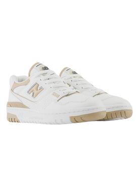 Zapatillas New Balance 550 blanco y camel para mujer
