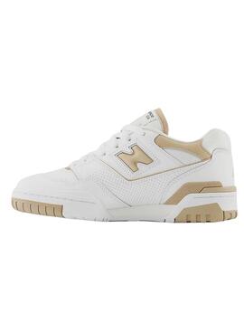Zapatillas New Balance 550 blanco y camel para mujer