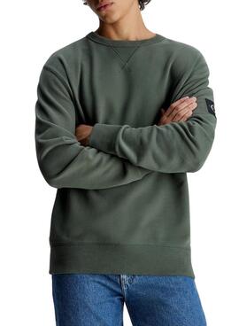 Sudadera Calvin Klein Jeans Badge Verde Hombre