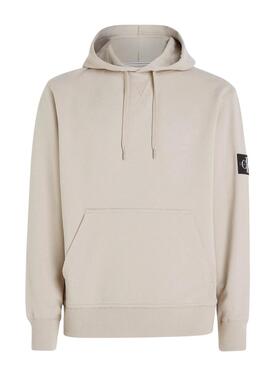 Sudadera Calvin Klein Jeans Badge Hoodie Beige