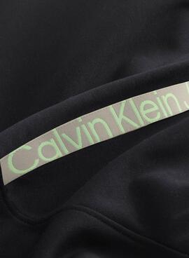 Sudadera Calvin Klein Jeans Logo Tape Zip Negro