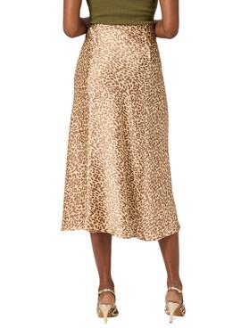 Falda Naf Naf Animal Print Beige Para Mujer