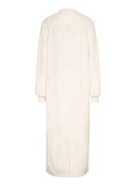 Vestido Tommy Jeans Mock Neck Beige Mujer