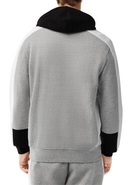 Sudadera Lacoste Jogger Color block Capucha Gris