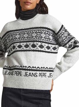 Jersey Pepe Jeans Elodie Blanco Jacquard Mujer