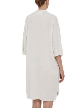 Vestido Calvin Klein Label Collar Beige Para Mujer