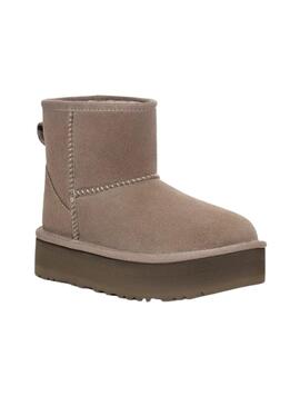 Botas UGG Classic Mini Platform Smoke Marrón Niña