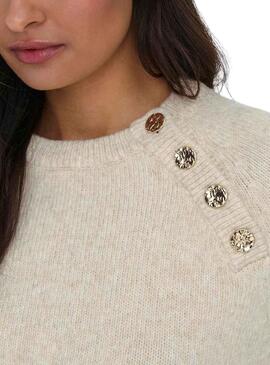 Jersey Only Emma Botones Beige para Mujer