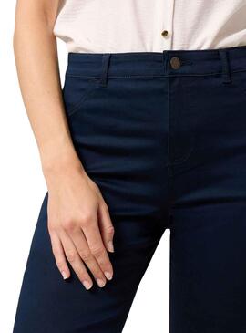 Pantalón Naf Naf Chino Elástico Marino para Mujer