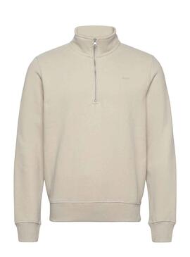 Sudadera Superdry Essential Half Zip Beige Hombre