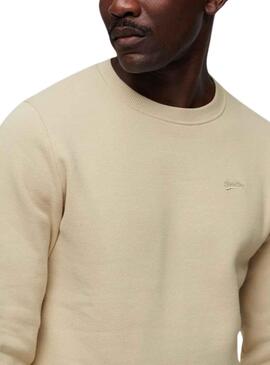 Sudadera Superdry Essential Logo Beige para Hombre