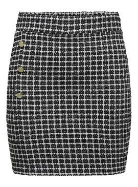 Falda Only Tit Button Shine Blanco Negro Mujer