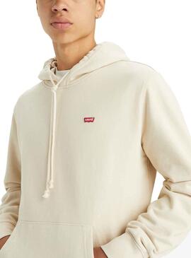 Sudadera Levis Original Capucha Beige Para Hombre