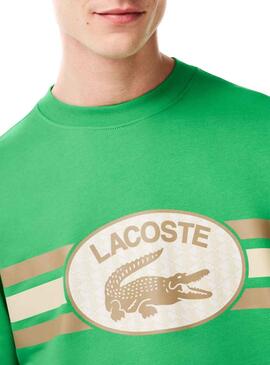 Sudadera Lacoste Loose Fit Monogram Verde Hombre