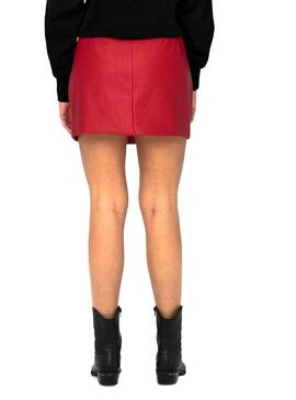 Falda Only Ada Faux Leather Rojo Para Mujer