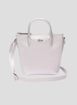 Bolso Lacoste XS Shopping Cross Plateado Mujer