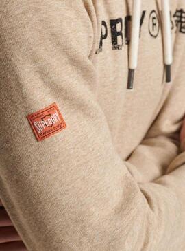 Sudadera Superdry Workwear Logo Beige Hombre