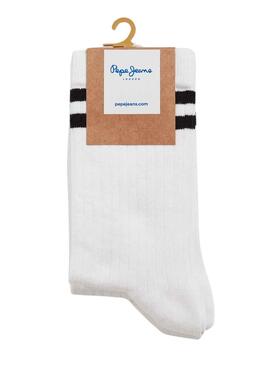Pack 3 Calcetines Pepe Jeans Ribetes Blanco Mujer