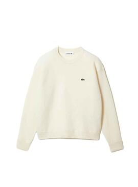 Jersey Lacoste Tricot De Lana Beige Para Mujer