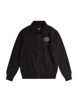 Chaqueta Sudadera G-Star Cuello Polo Negro Hombre