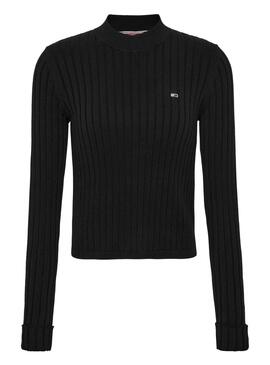Jersey Tommy Jeans Boxt Rib negros para mujer 