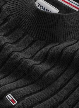 Jersey Tommy Jeans Boxt Rib negros para mujer 