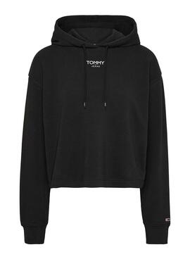Sudadera Tommy Jeans Relaxed  negra para mujer 